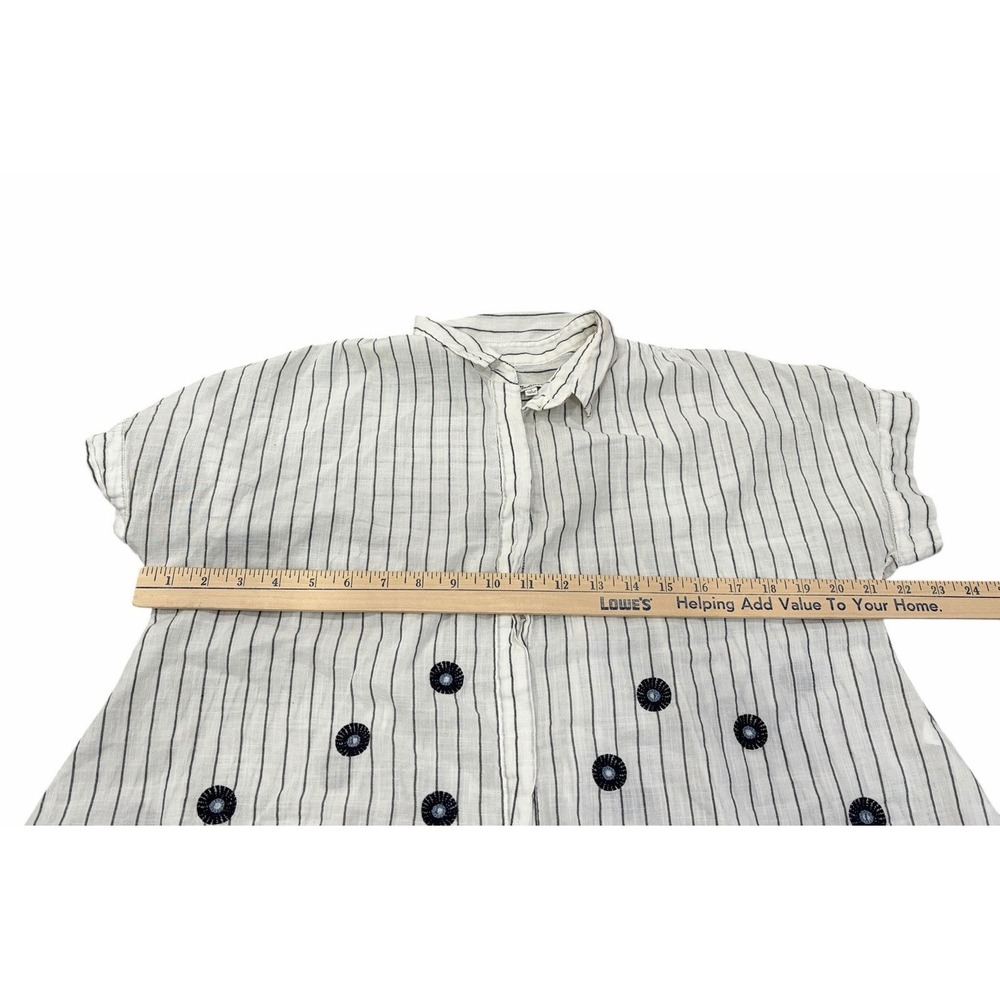 Madewell Womens Hilltop Shirt Floral Embroidery Coastal Minimalist White XXS - Picture 8 of 8